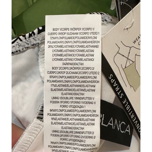 La Blanca Oasis Tile Strappy Back One-Piece Swimsuit White Black Size 14 NWT - Picture 15 of 15